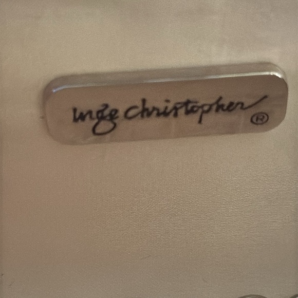 Inge Christopher Elegant Ivory Clutch with Rhinestone Detail - Picture 8 of 8